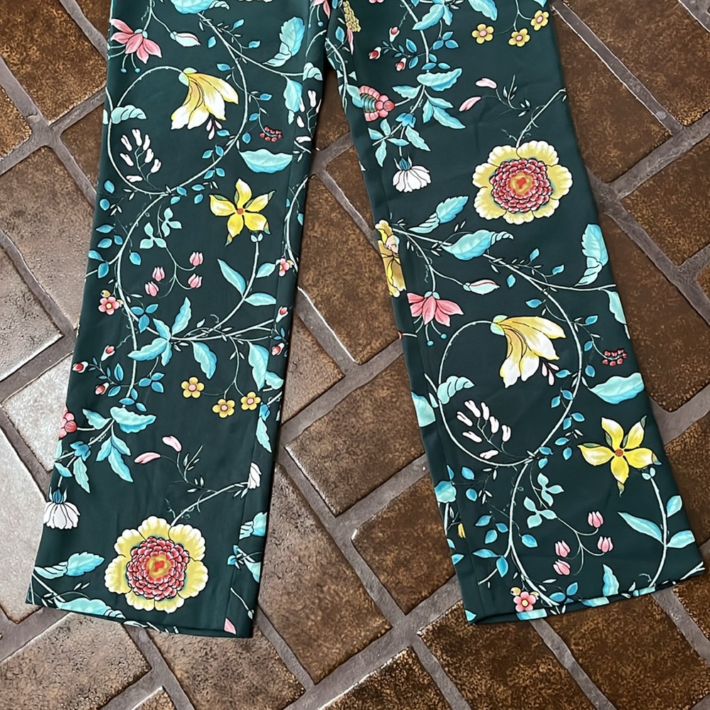 LOFT Green Multicolor Floral Print Trouser Pant - Picture 7 of 13